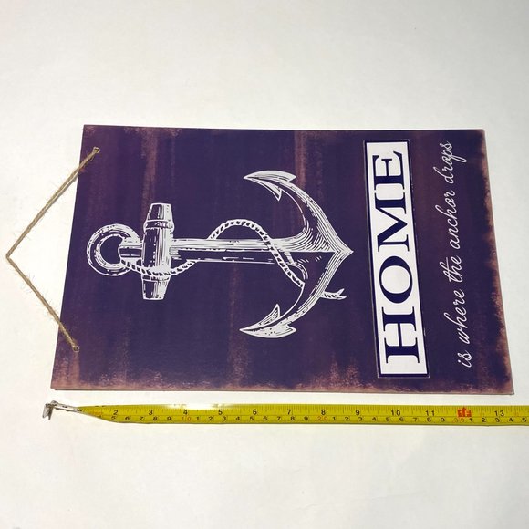 Wall Decor Wooden Sign HOME IS WHERE THE ANCHOR DROPS 13*9" - Picture 10 of 10